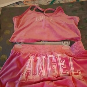 new 2 peice angel short set size medium